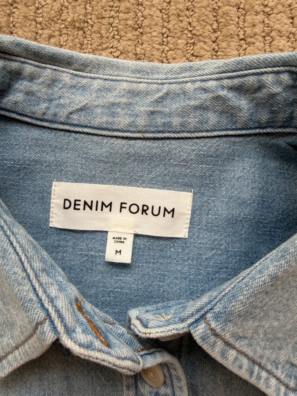 Denim Forum The 80s Comfy Waist Denim Shirt, M, Here Comes The Sn Bl - Picture 6 of 8